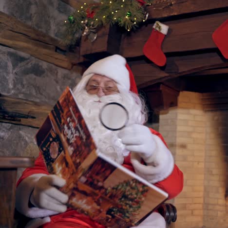 santa claus reading book