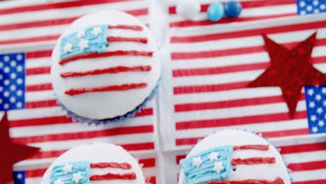 close-up of decorated cupcakes