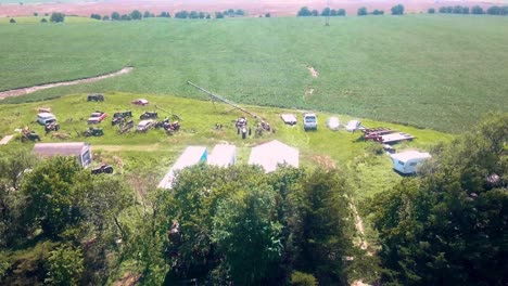 aerial view of a farmstead in central nebraska usa