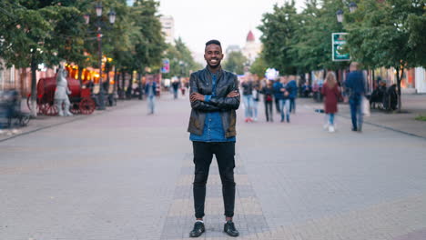 man on city street