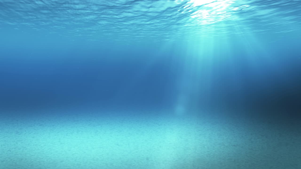 Underwater Scene with Sunlight Rays