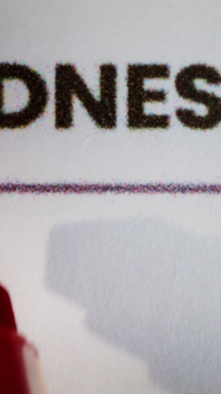 Close-up of a Printed Document with the Word "ONES"