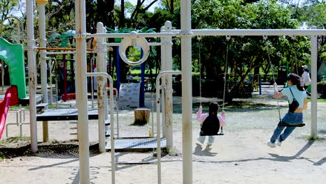 children playing on a playground