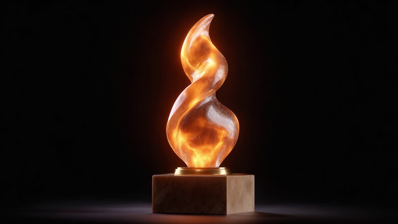 Stunning Elegance: A Captivating Abstract Sculpture that Radiates Warmth and Light, Perfectly Crafted to Enhance Any Space with its Unique Organic Form and Glowing Design