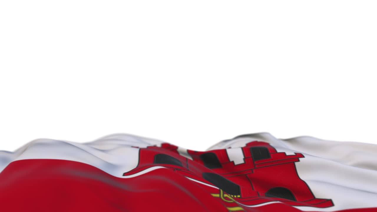 지브롤터 섬유의 발이 바람의 에 흔들리고, 지브롤타의 봉제로 인 천의 배너가 바람에 흔들려, 반 채워진 색 배경, 텍스트를 위한 장소, 20 초의.