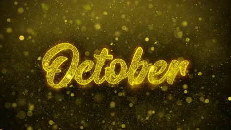 October Month Sparkling Text