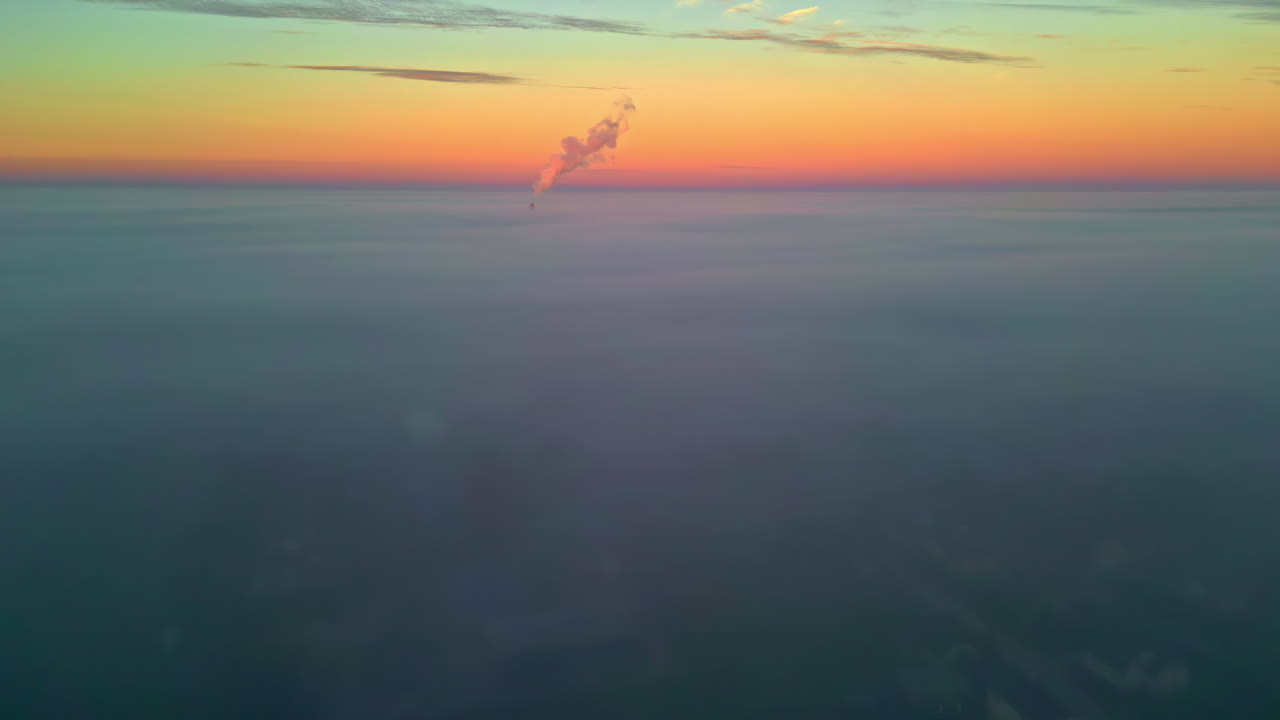 beautiful sunrise and sunset scenery above fluffy clouds in the sky flying