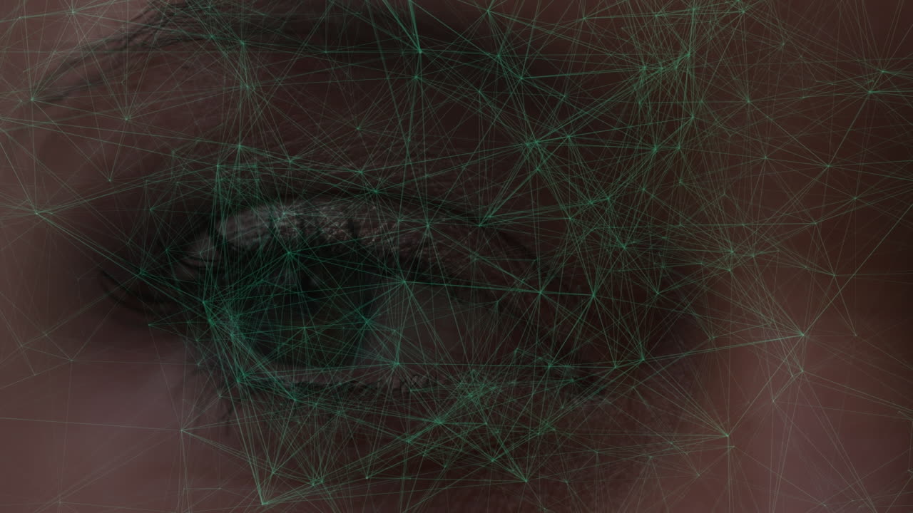 animación de la red de conexiones sobre el ojo