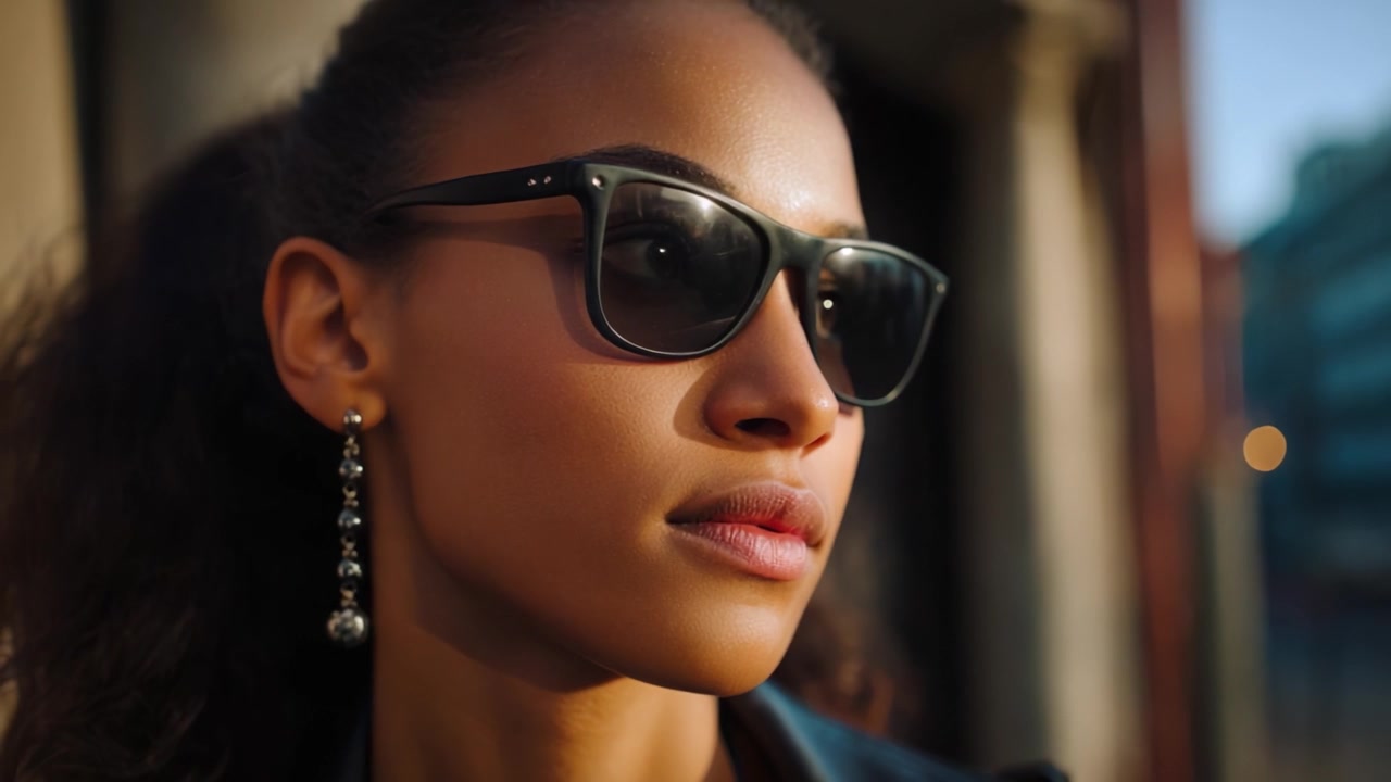 A Chic Portrait of a Stylish Individual Wearing Sunglasses in Beautiful Sunlight, Emphasizing Fashion, Confidence and Modern Aesthetics in Urban Setting