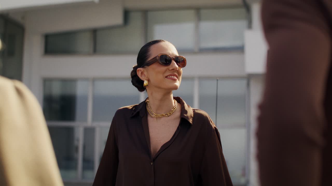 Woman in a Brown Shirt, Outdoors