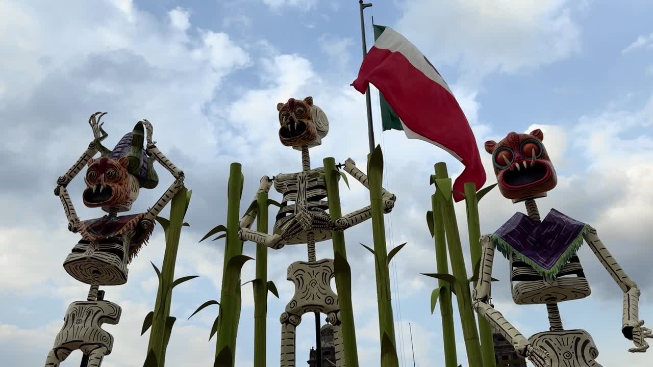 Giant Calaveras Skeletons on Display for Day of the Dead in Mexico