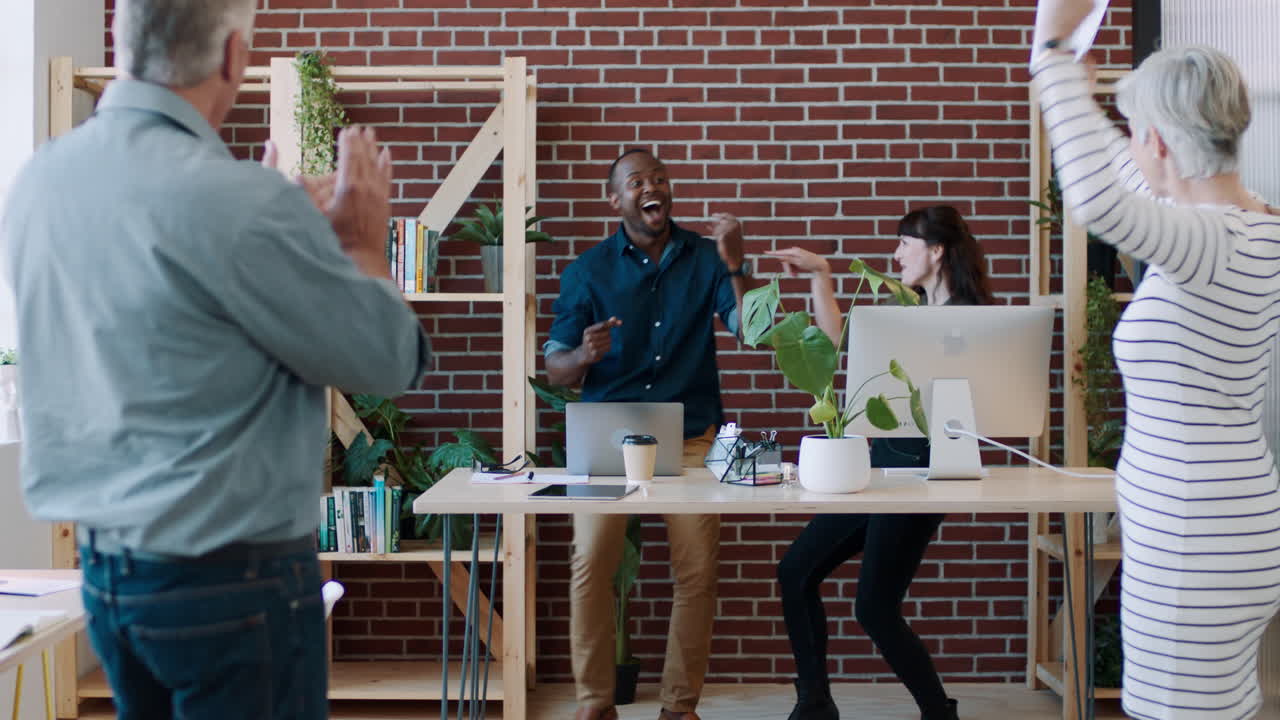 Startup success, celebration