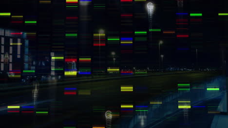 barras coloridas que se mueven en la pantalla