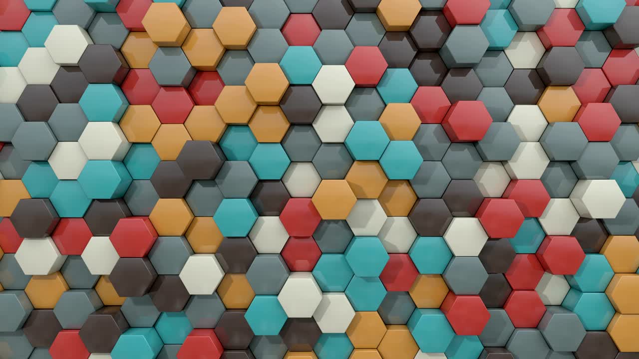hexágono animado en 3d con un bucle de colores agradable