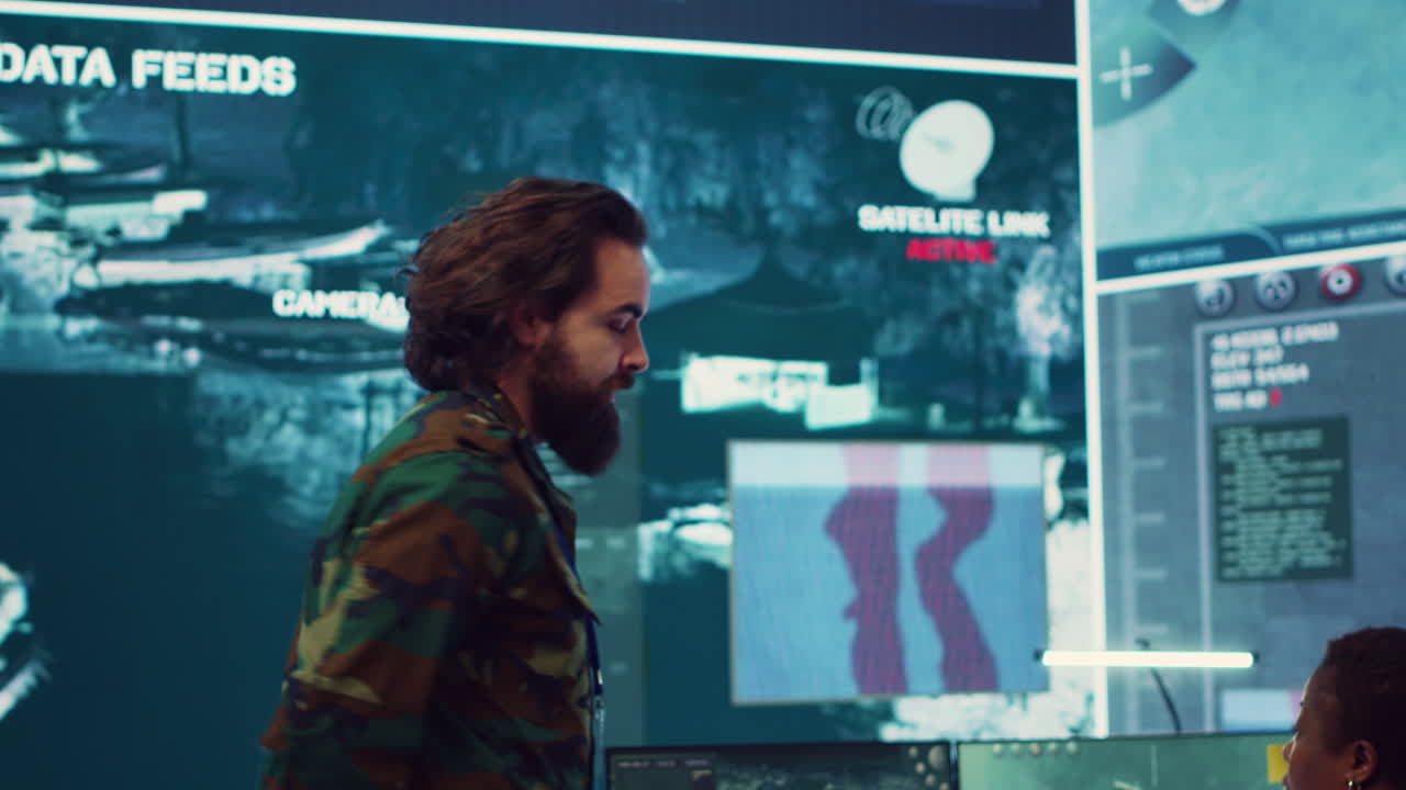 Staff sergeant briefing his army troops crew with details of a new mission