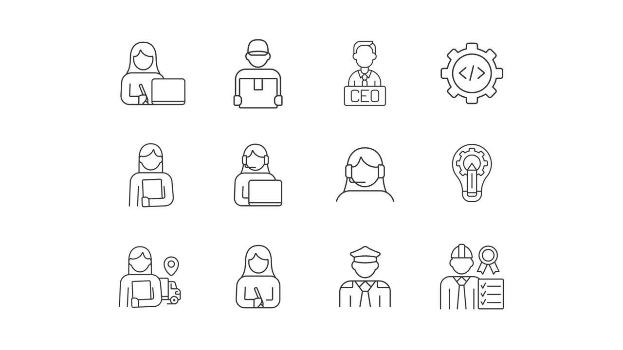 Collection of profession icons