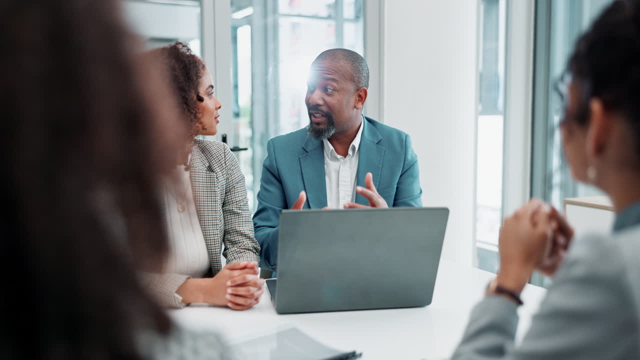 Business meeting with diverse team in office