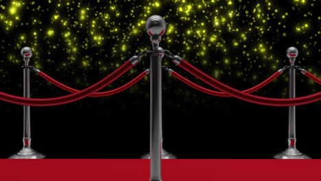 animation of glowing spots of light falling over red carpet background