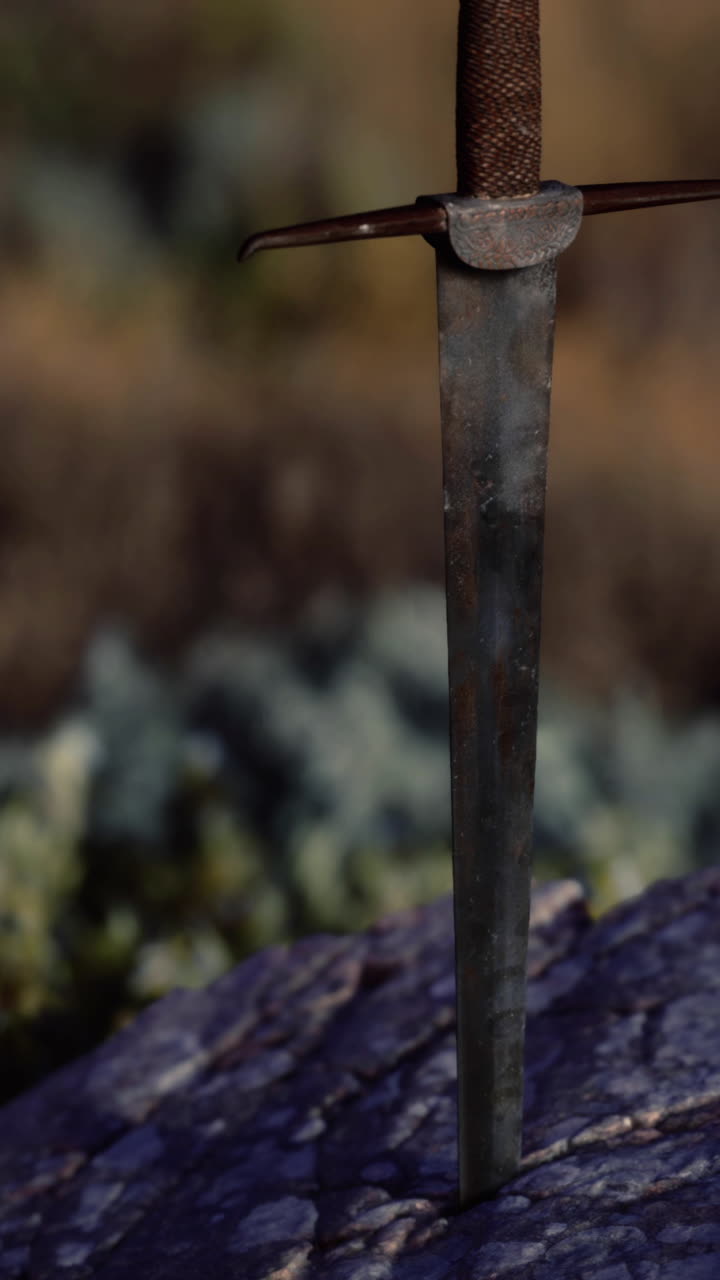 cerca de una espada en el suelo