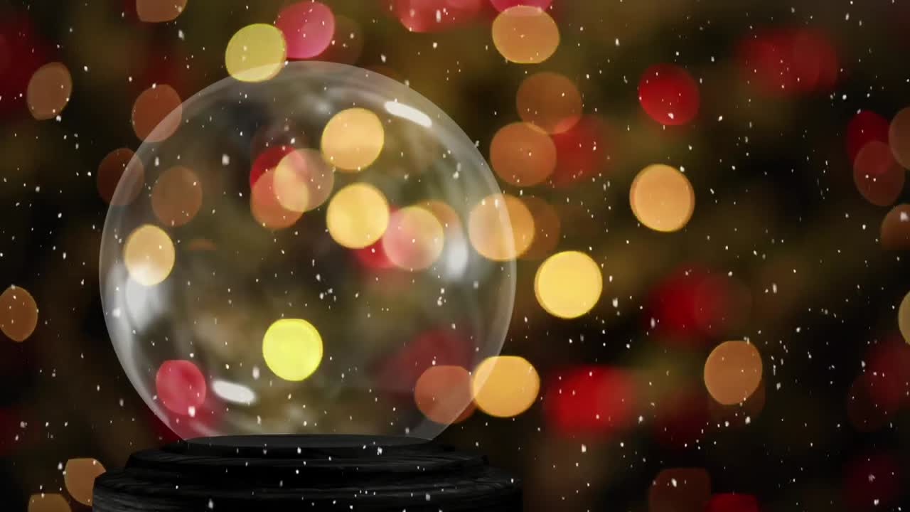 globo de nieve vacío y luces intermitentes