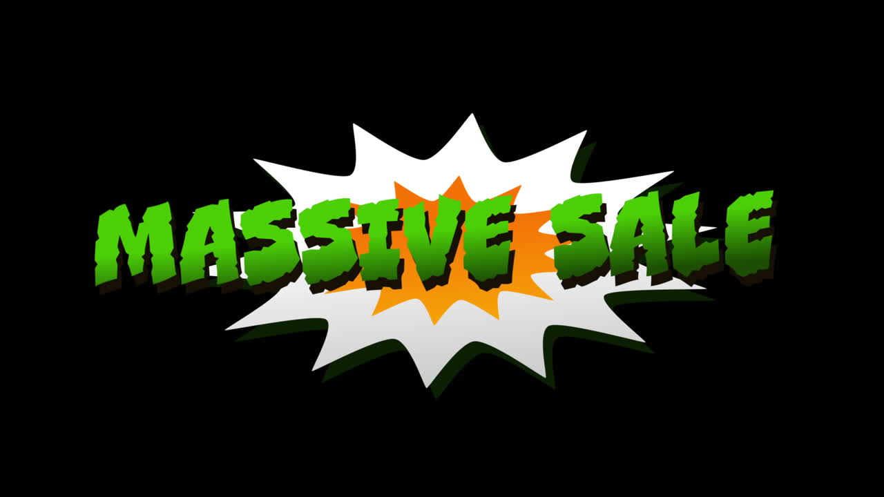 만화 스타일 폭발의 대규모 판매 텍스트