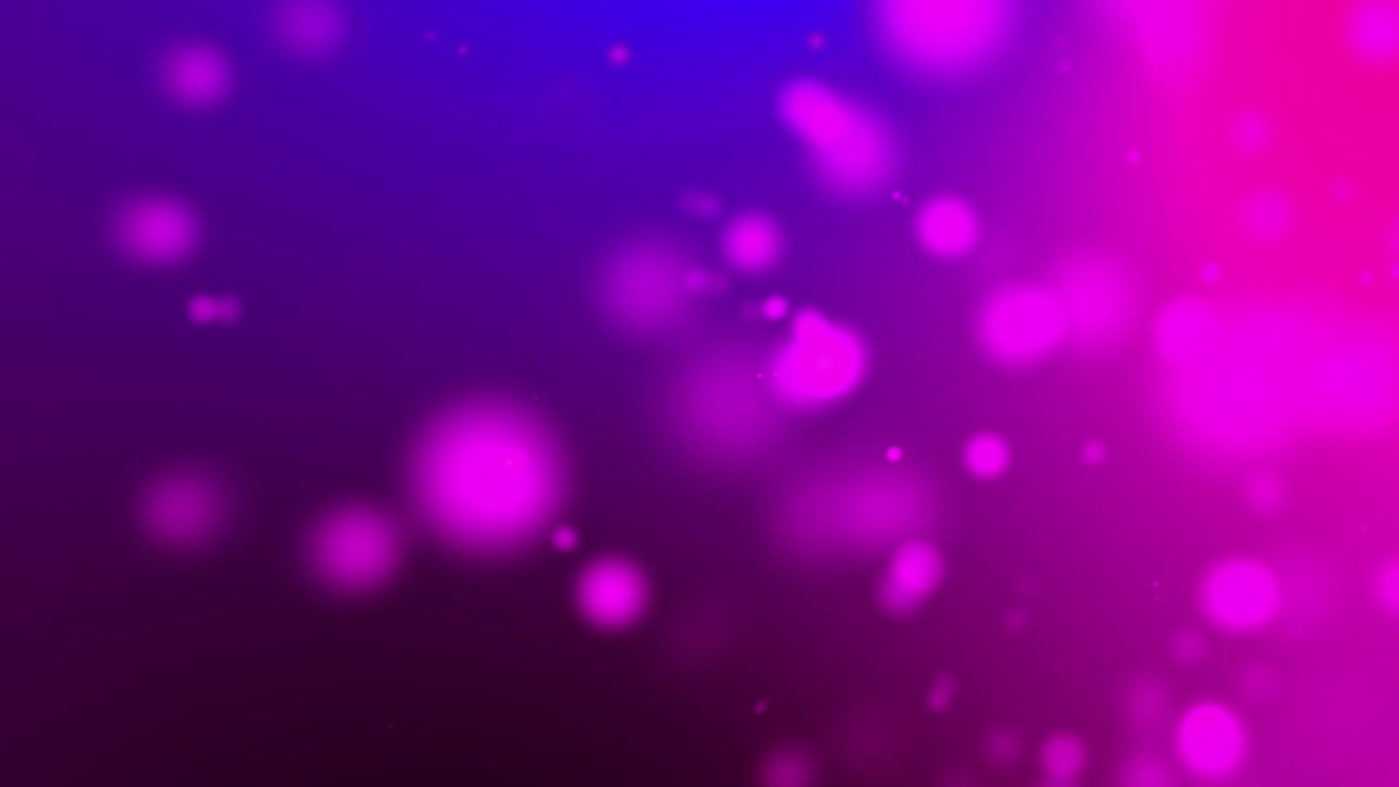 4k rayos de luz púrpura claro, bokeh flotando en color púrpura a oscuro, fondo de gradiente en movimiento. animación en bucle 3d de partículas dinámicas girando en el aire con video bokeh