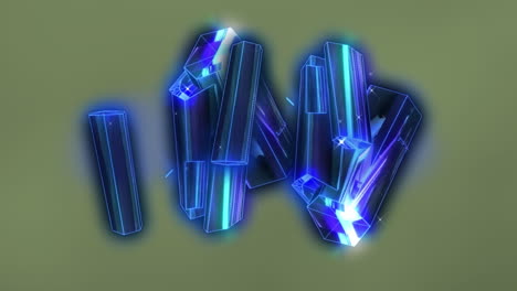 animation of crystals on green background