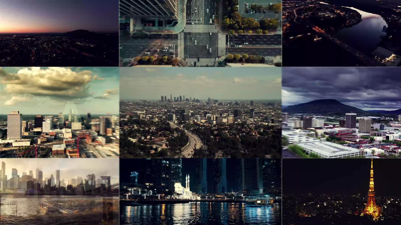 Dynamic multiscreen opener for energetic modern intros and branding videos