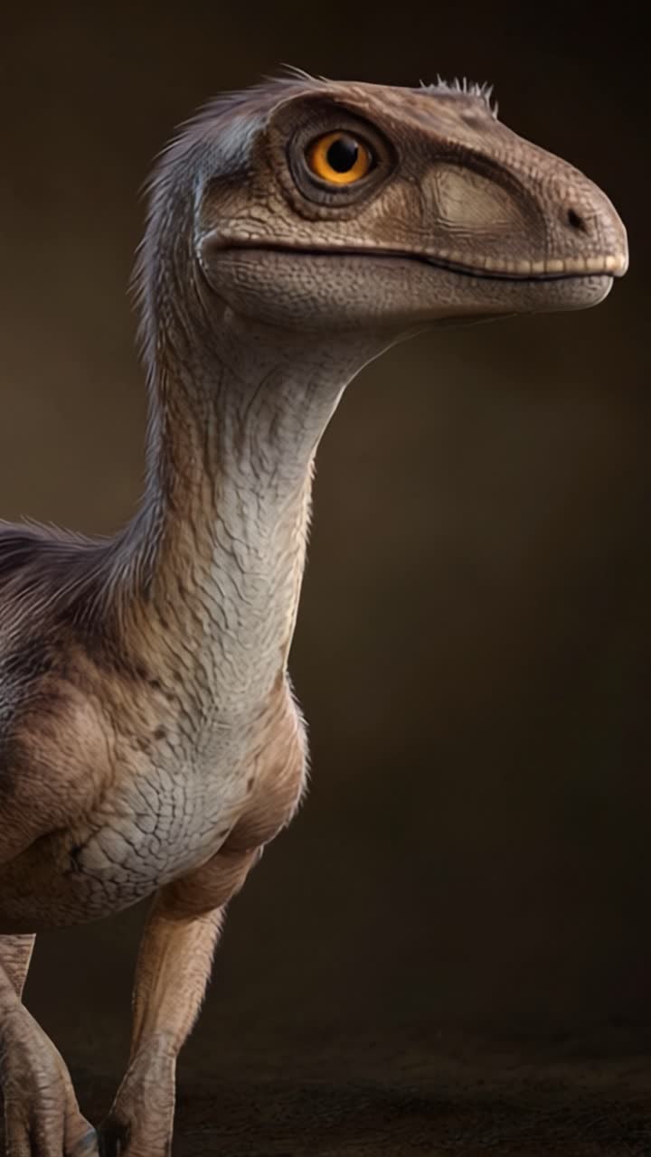 Rappresentazione Realistica di un Velociraptor in Due Cornici: Esplorando le Caratteristiche e le Espressioni Distintive di Questo Dinosauro Iconico Reso con Grafica Moderna.