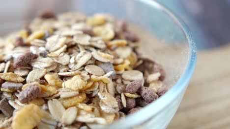 granola in a glass bowl