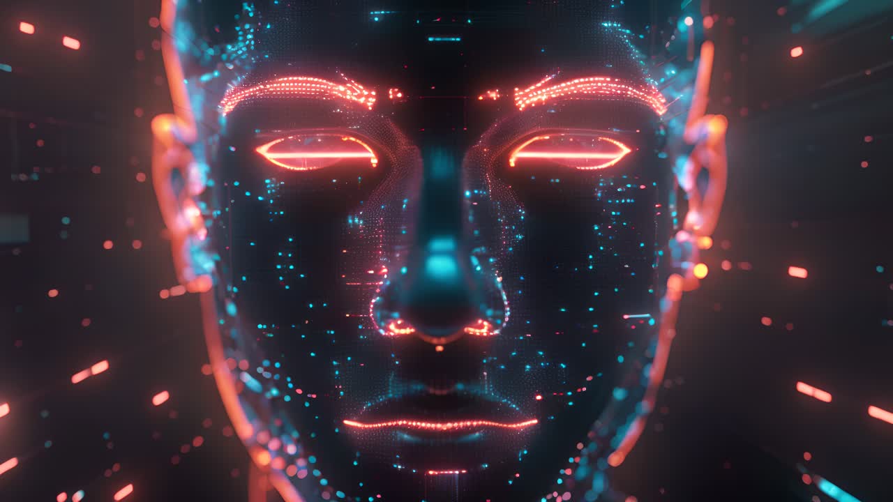 Digital Art of a Futuristic Face