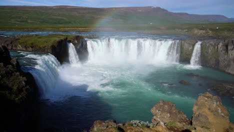 the godafoss waterfall in north iceland.