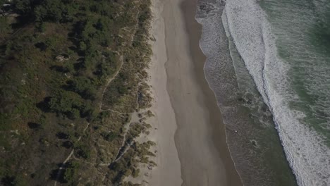 aerial-Top-view-of-the-green-Sea,-shot-in-Viana-do-Castelo,-Portugal