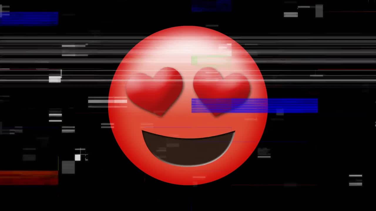 심장 눈으로 미소 짓는 얼굴