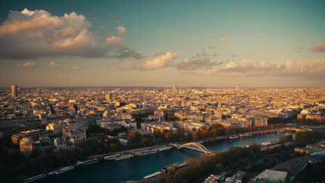 paris skyline at sunset