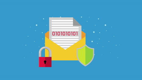 cyber security technology with envelope animation