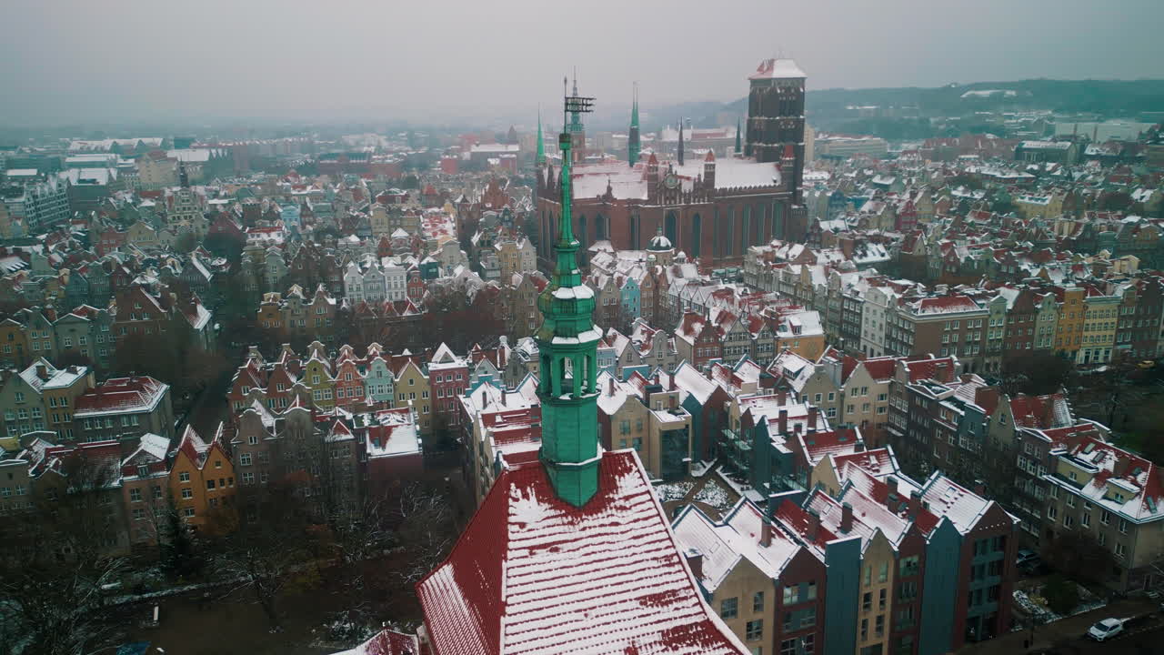 Gdansk in Winter: A Snowy Cityscape View