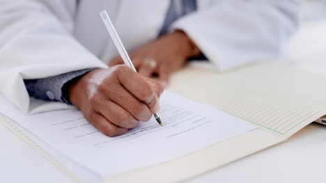 closeup, hands and woman writing