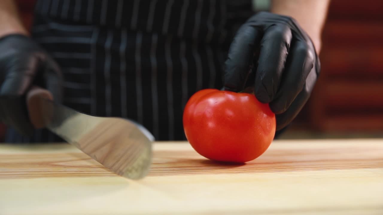 Chef preparing tomatoes