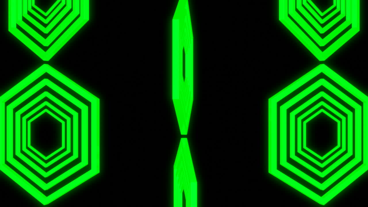 Abstract Neon Hexagon Pattern