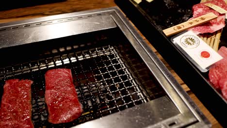 sequence of wagyu beef being grilled to perfection