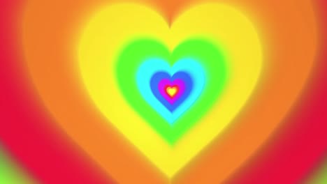 animation of rainbow hearts moving on seamless loop