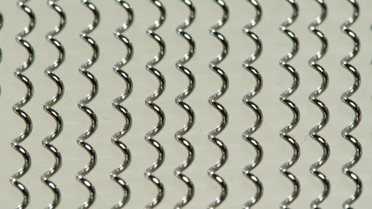 Close-up view of a metallic zigzag pattern