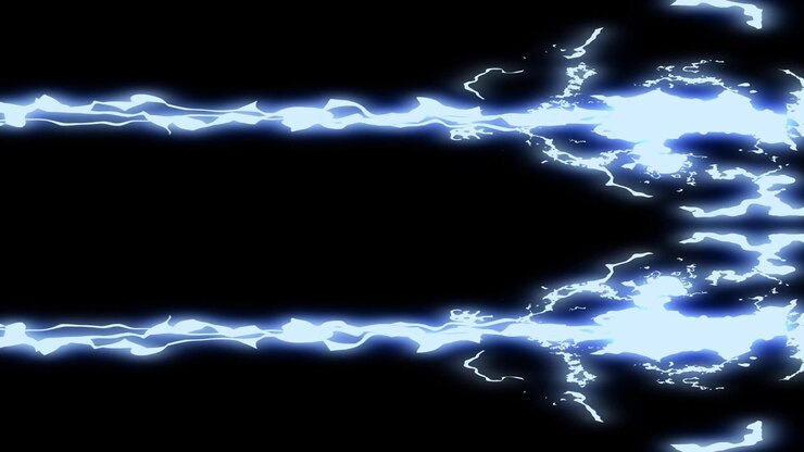 Animazione grafica in movimento di un raggio di scarica elettrica