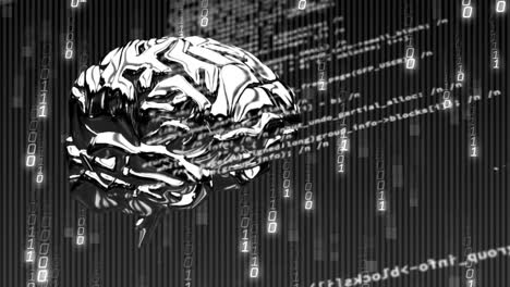 animación del procesamiento de datos sobre el cerebro digital