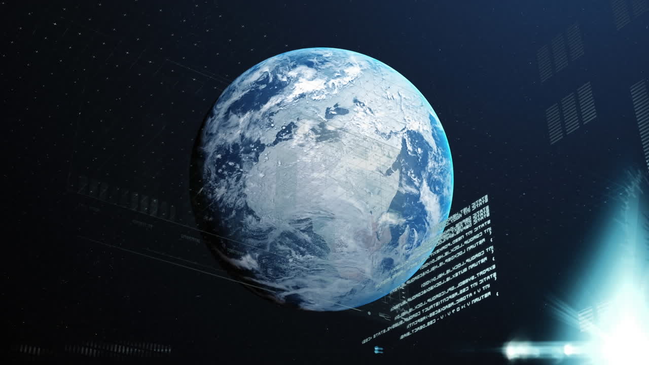 анимация обработки данных и статистики по всему миру