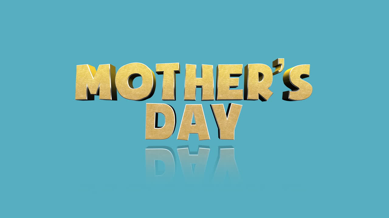 Modern gold Mothers Day text on blue gradient