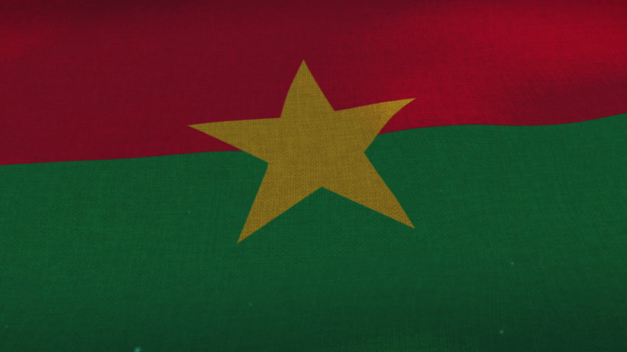 la bandera nacional de burkina faso ondeando