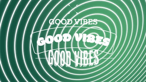 animation of vibes text on green background