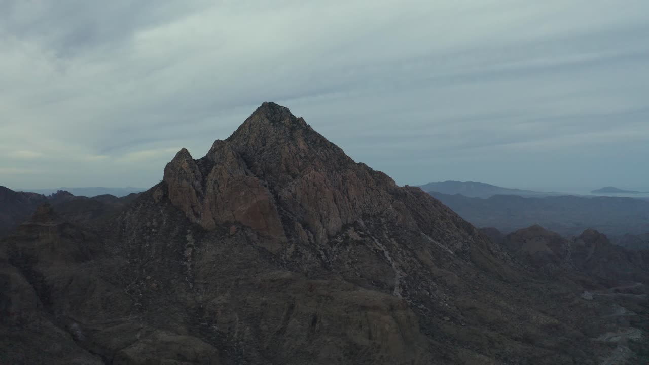 Tall Mountain Peak of El Pilon de Lolita, Loreto, Baja California Sur, Mexico - Aerial